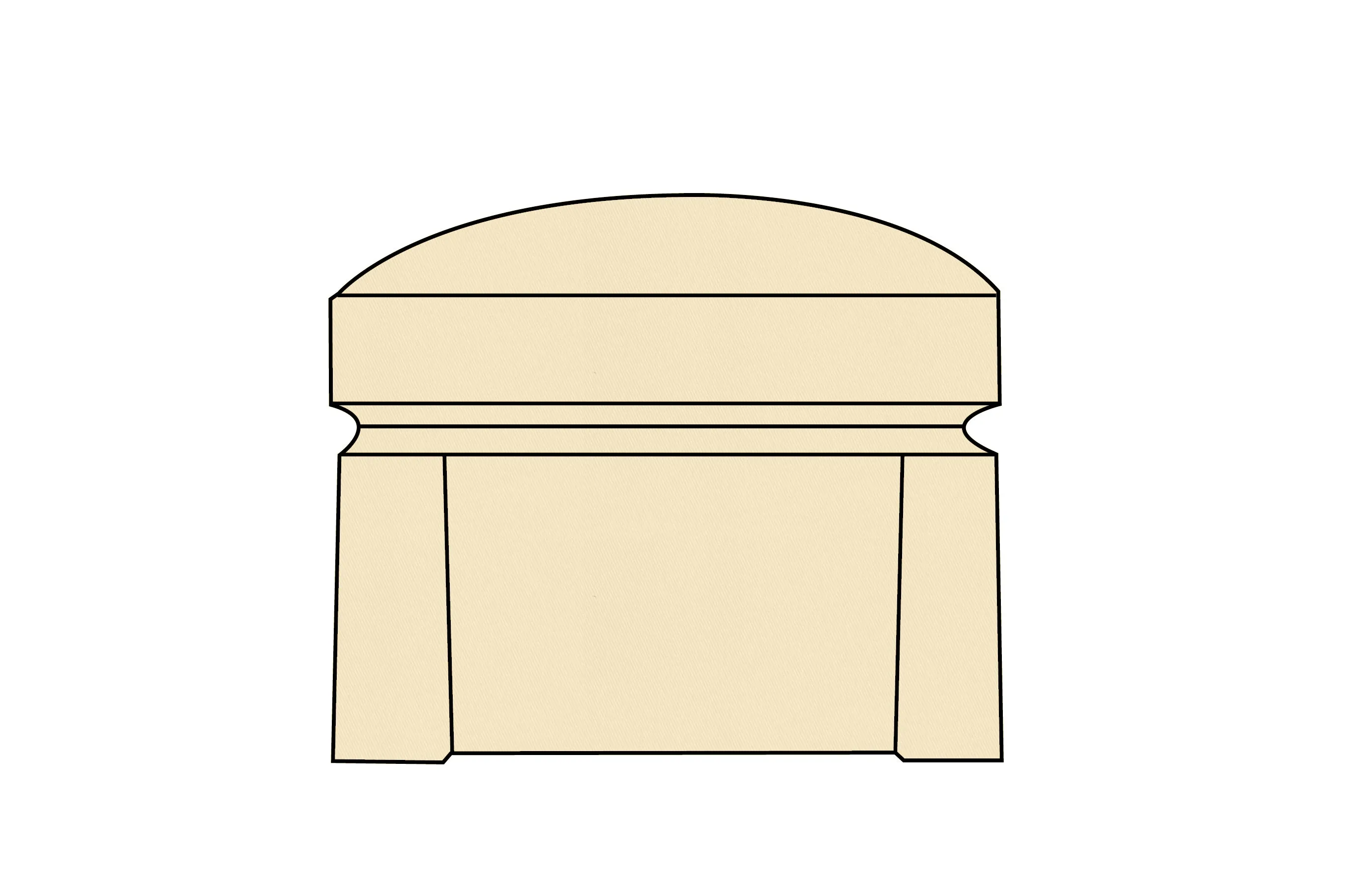 Newport | Footstool Extra Loose Cover | Miami Ivory