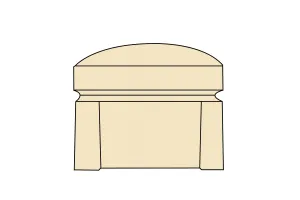 Newport | Footstool Extra Loose Cover | Miami Ivory