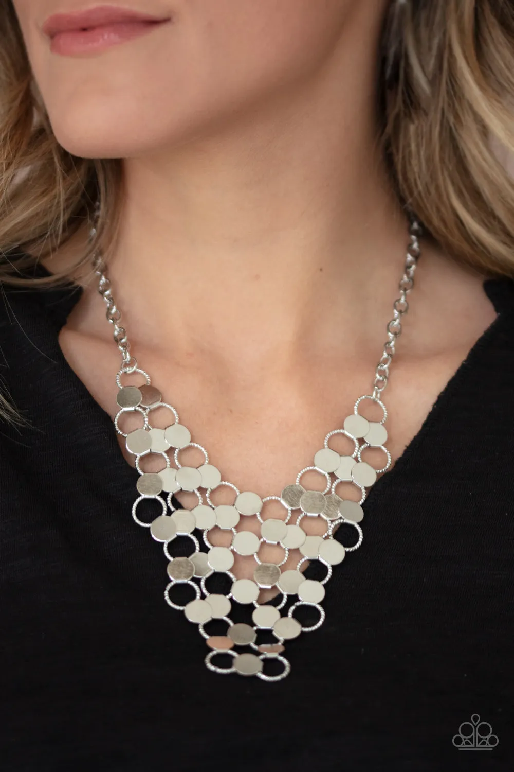 Paparazzi Accessories - Net Result #L631 - Silver Necklace
