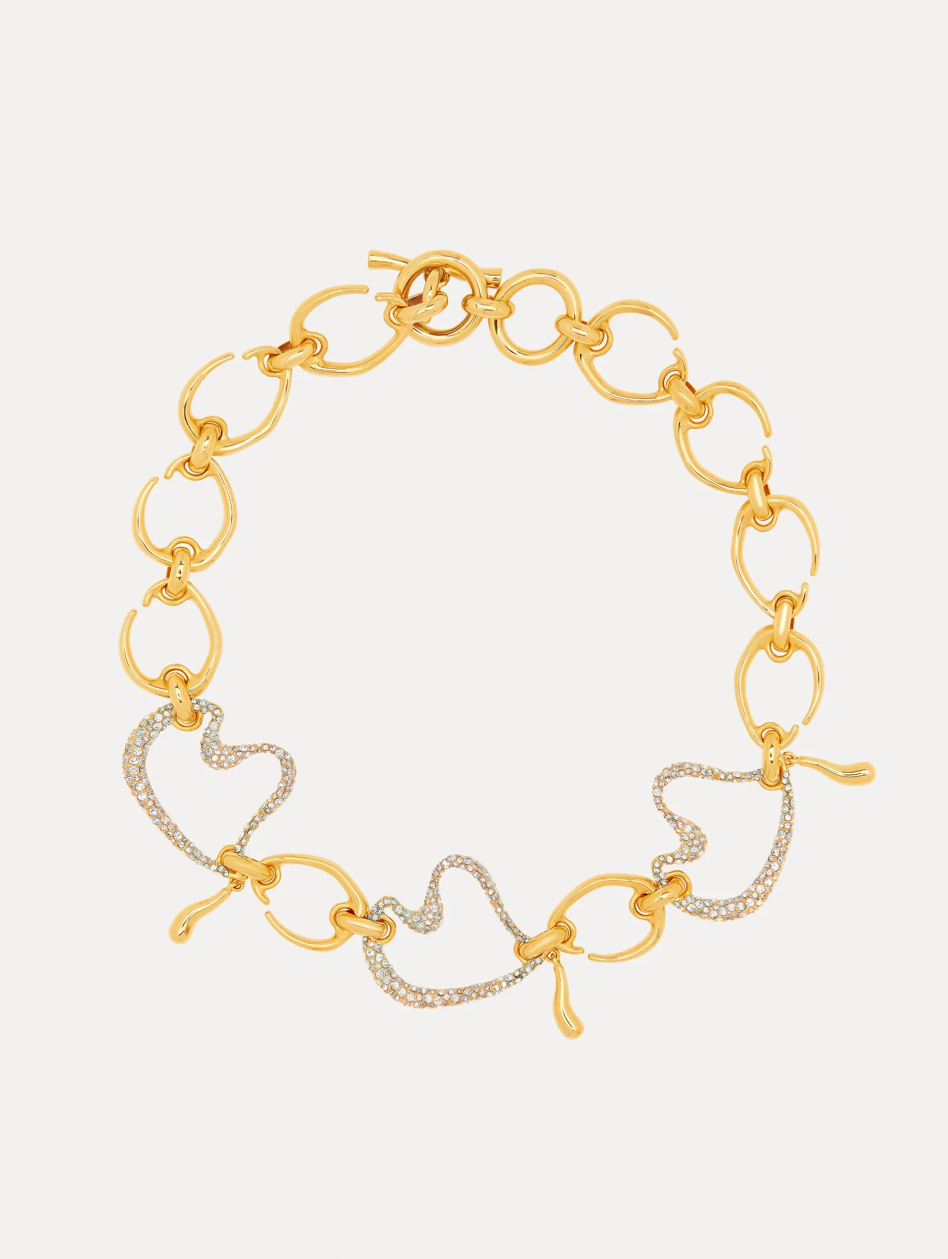 Pavé Heart O Chain-Link Necklace