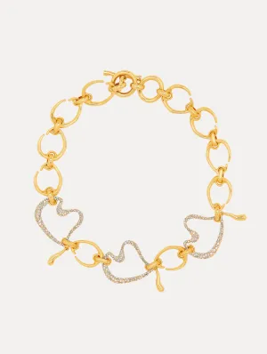 Pavé Heart O Chain-Link Necklace