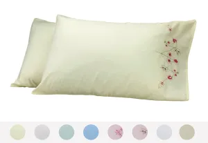 Sensation Floral Embroidery Pattern Set of 2 - Pillow Cases