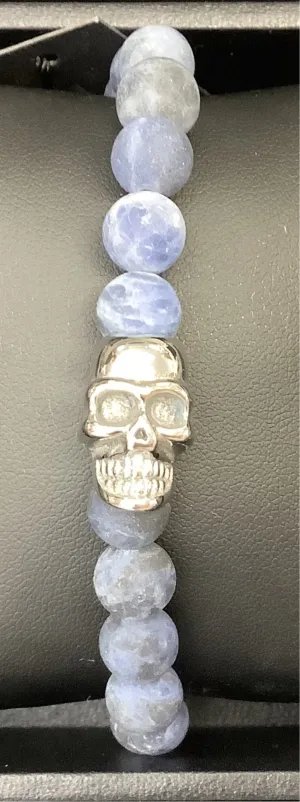 Steel & Barnett Skull/Stone Bracelet SBS/011 Matt Navy