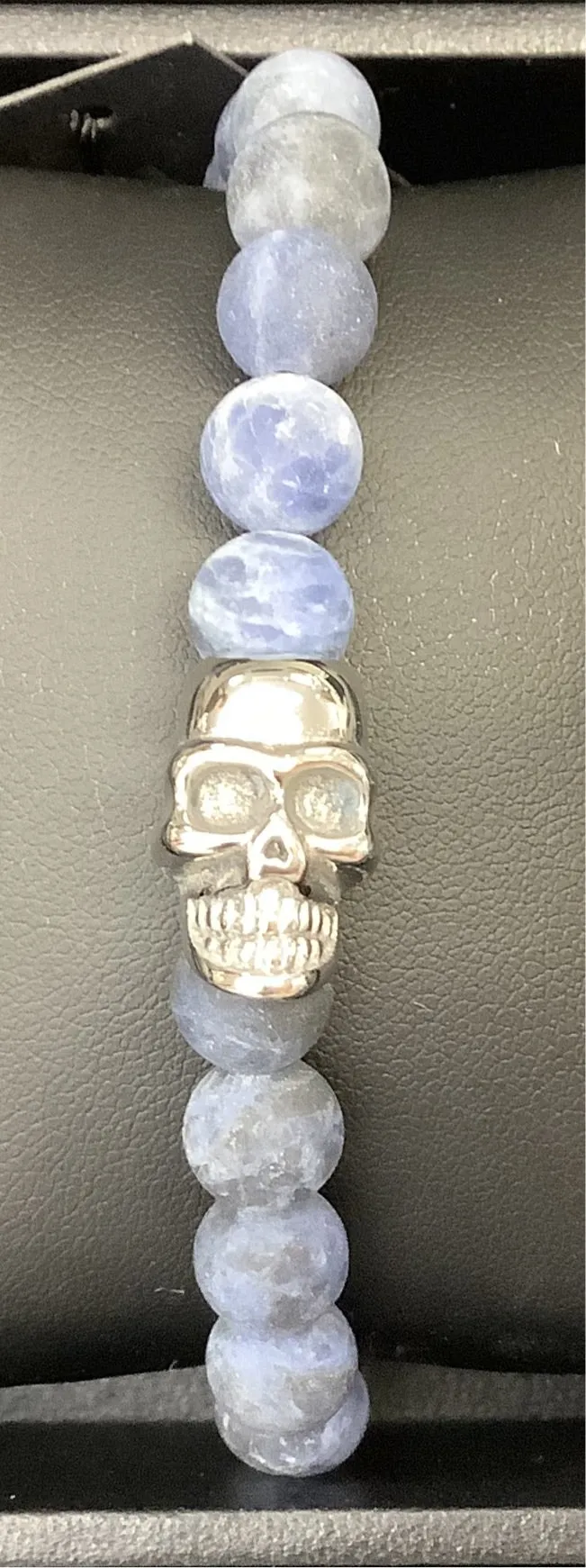 Steel & Barnett Skull/Stone Bracelet SBS/011 Matt Navy