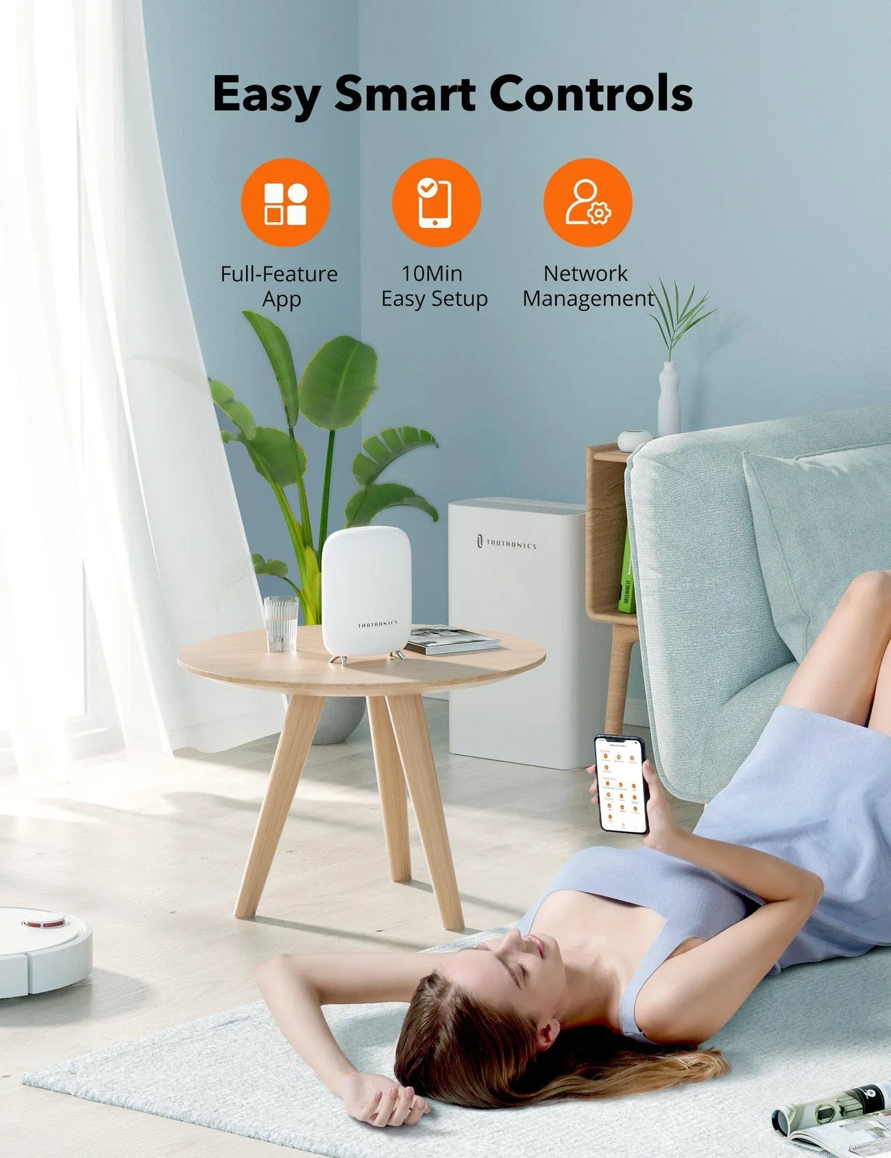 TaoTronics Whole Home Mesh Wi-Fi Router System with Easy App Controls (2-Pack)