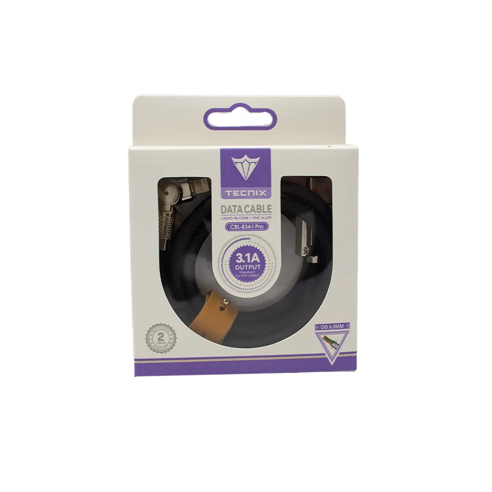Tecnix OD 6.0m Mecha Wire USB TO Lightning 8Pin Black [CBL-834-I BK]