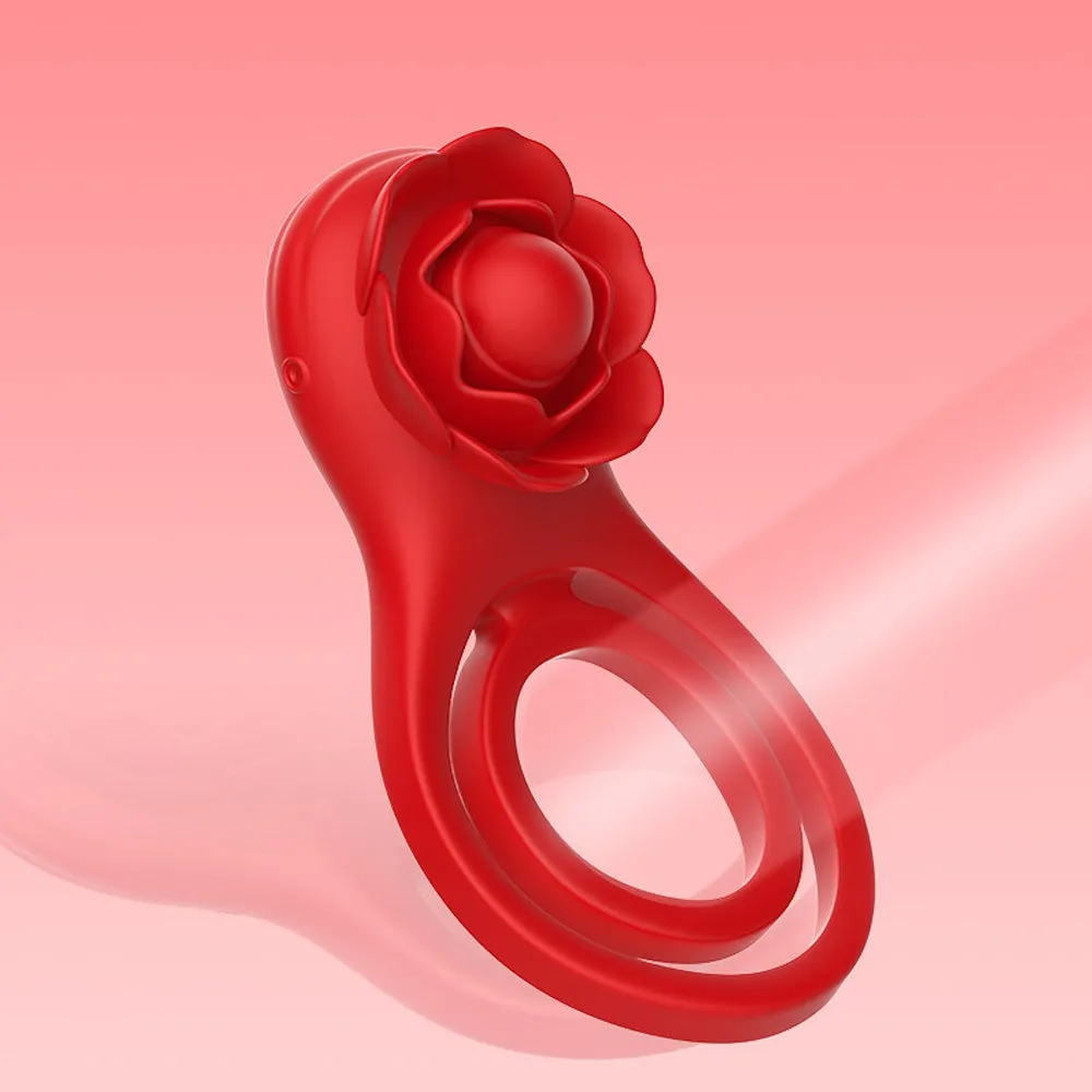 Vibrating Cock Ring Rose Sex Toys Penis Ring with App Control