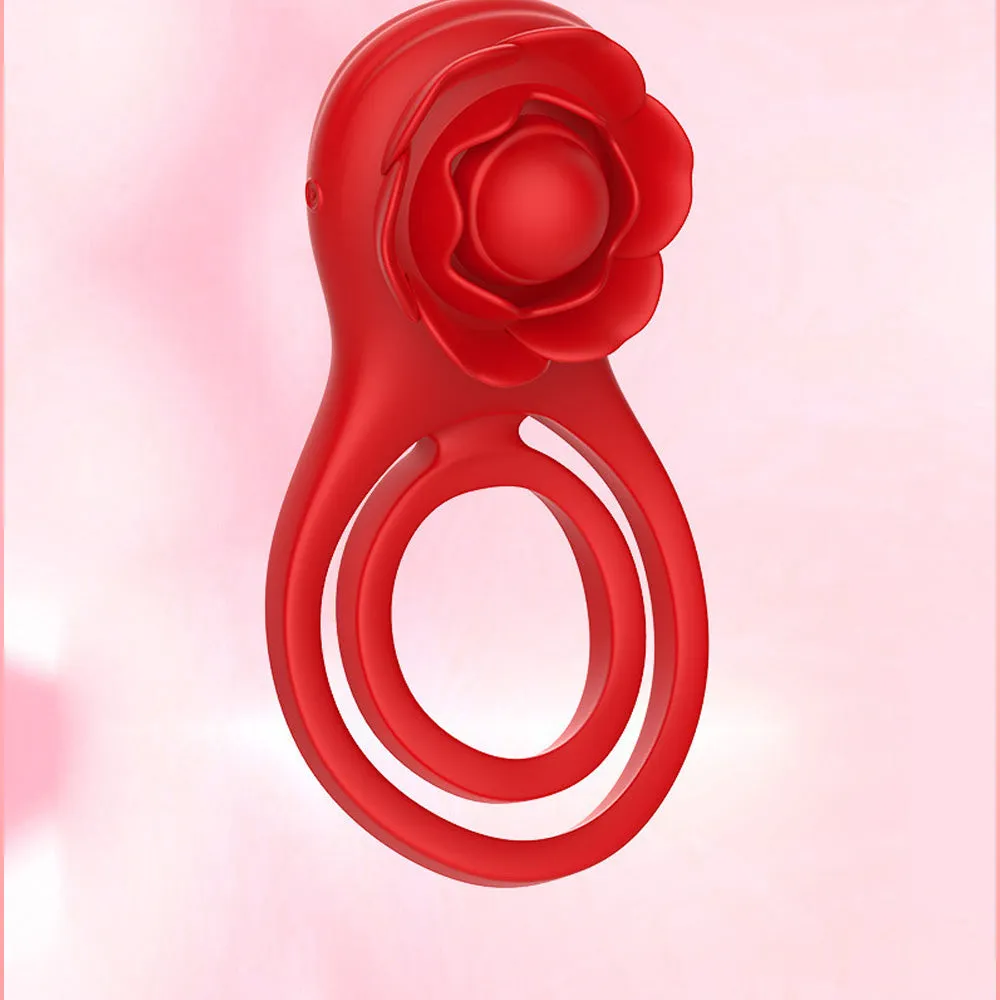 Vibrating Cock Ring Rose Sex Toys Penis Ring with App Control