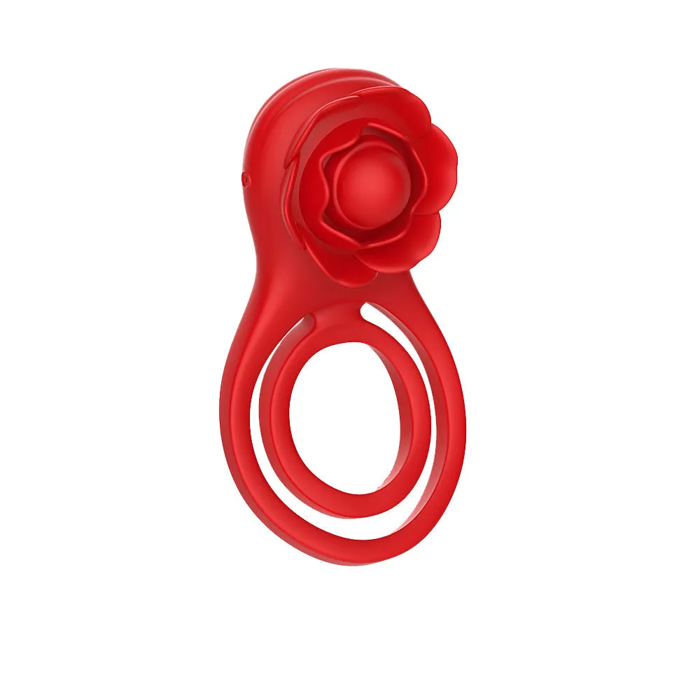 Vibrating Cock Ring Rose Sex Toys Penis Ring with App Control