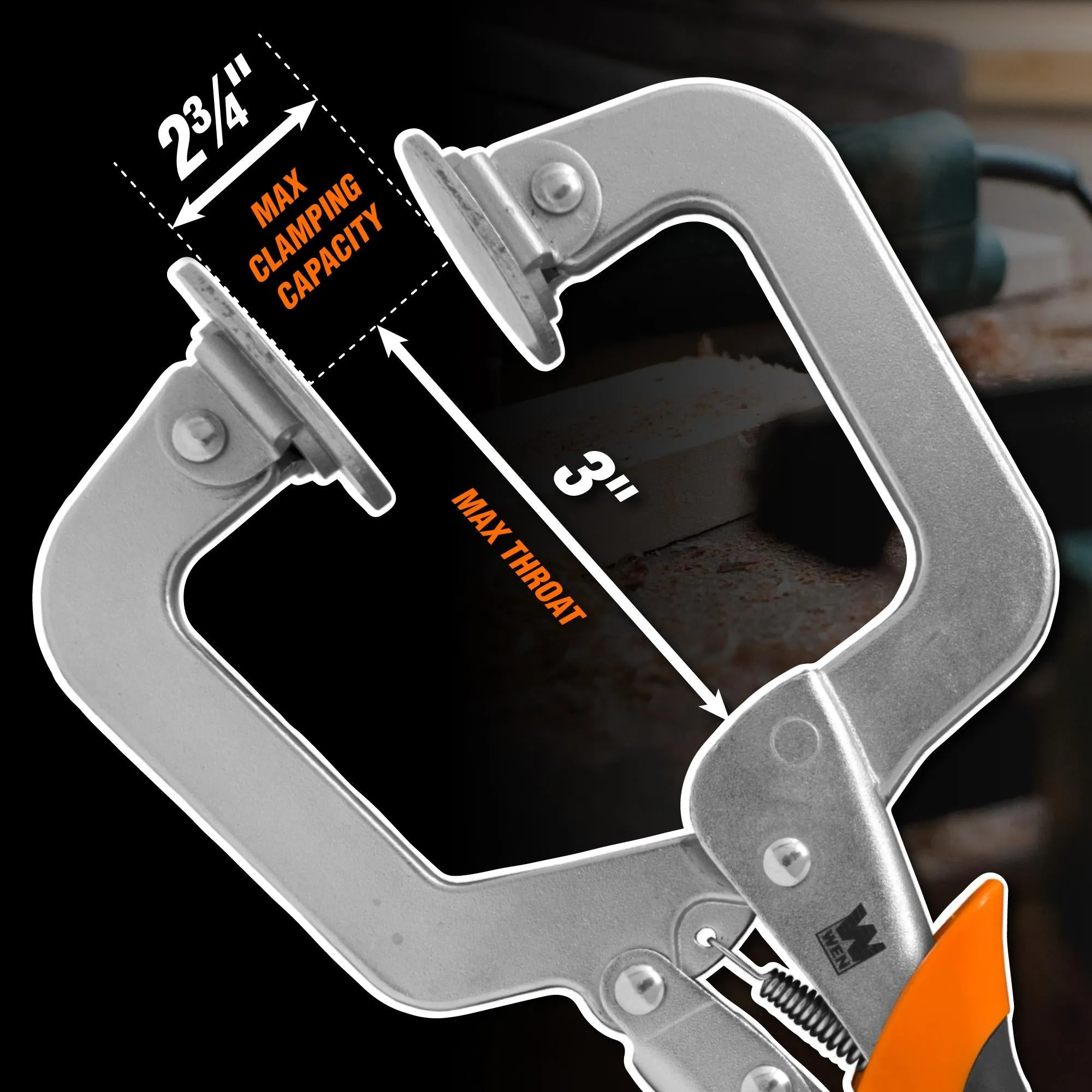 WEN CL327F 3-Inch Face Clamp for Woodworking and Pocket Hole Joinery